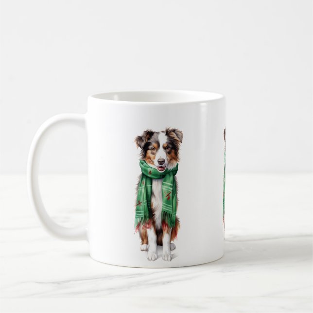 Mug Christmas Collie, Border Collie, Australian Shep (Gauche)