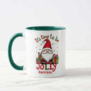 Mug Christmas Cute Jolly Père Noël Nom personnalisé