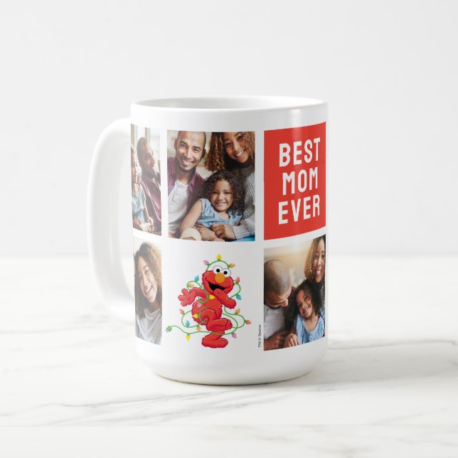 Mug Christmas Elmo | Best Mom - Photo Collage (Devant gauche)