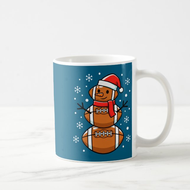 Mug Christmas Football Snowman Santa Hat Funny Xmas Fo (Droite)