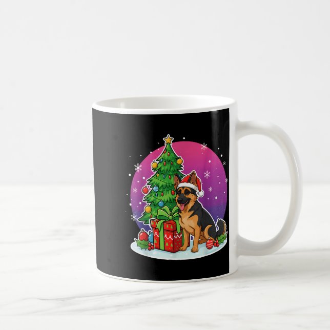 Mug Christmas German Shepherd Santa Hat Xmas Men Women (Droite)