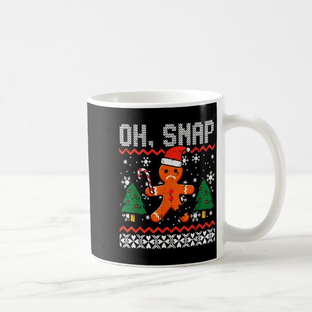 Mug Christmas Gingerbread Broken Oh Snap Ugly Xmas Men (Droite)