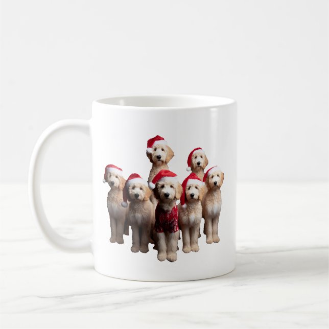 Mug Christmas Goldendoodle, Xmas Labradoodle chien (Gauche)