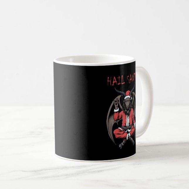 Mug Christmas Hail Père Noël Satanisme Goat Baphomet (Devant droit)