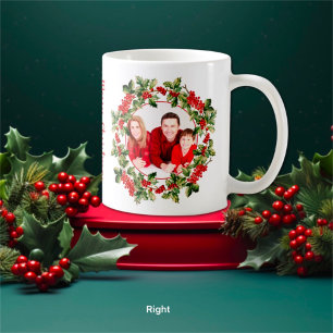 Mug Christmas Holly Feuilles & Berries Photo personnal
