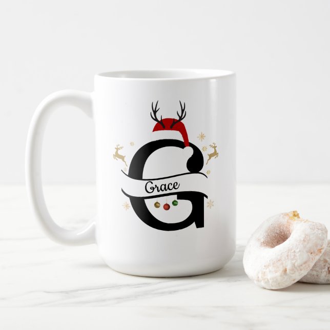 Mug Christmas Letter G Alphabet  (Avec donut)