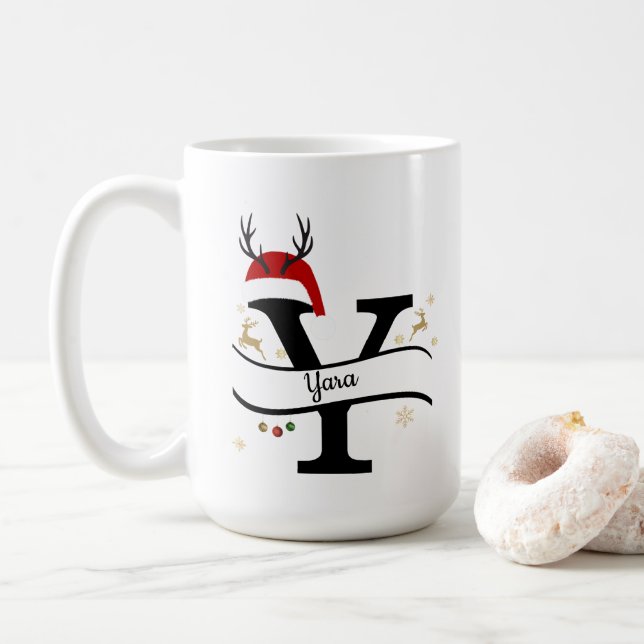 Mug Christmas Letter Y Alphabet  (Avec donut)