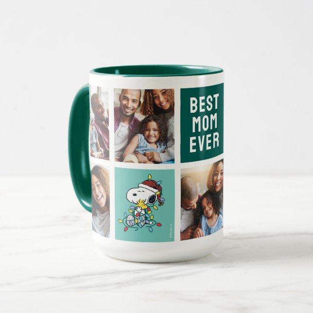 Mug Christmas Love and Lights - Maman Photo Collage (Devant gauche)