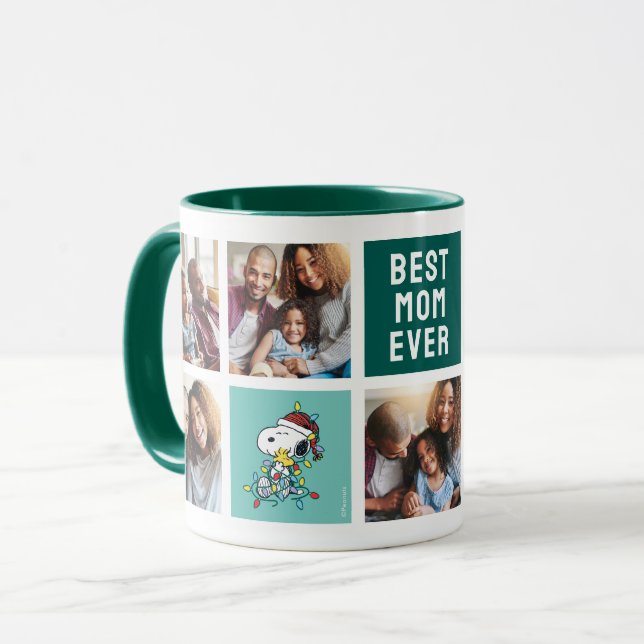 Mug Christmas Love and Lights - Maman Photo Collage (Devant gauche)