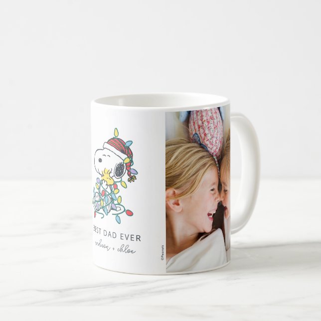 Mug Christmas Love and Lights - Meilleur papa photo (Devant droit)
