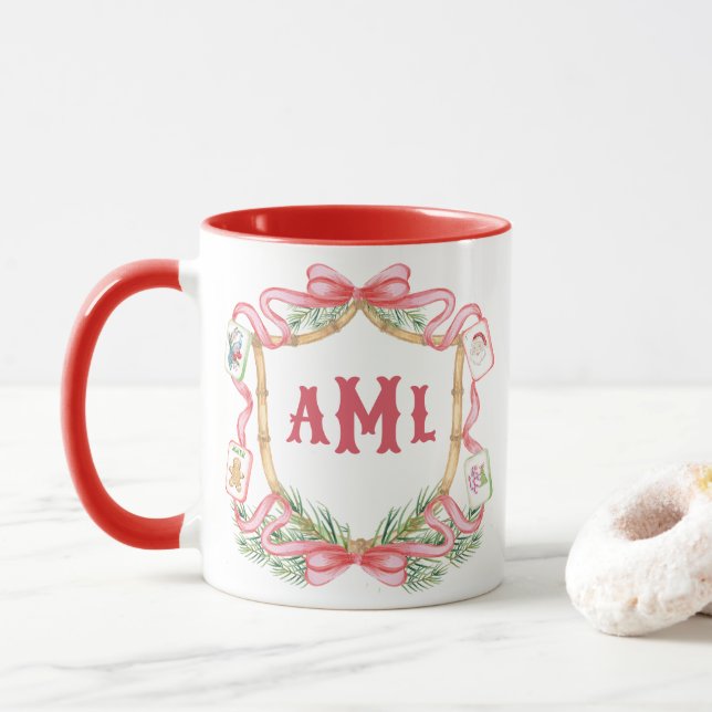 Mug Christmas Mahjong | Monogram (Avec donut)