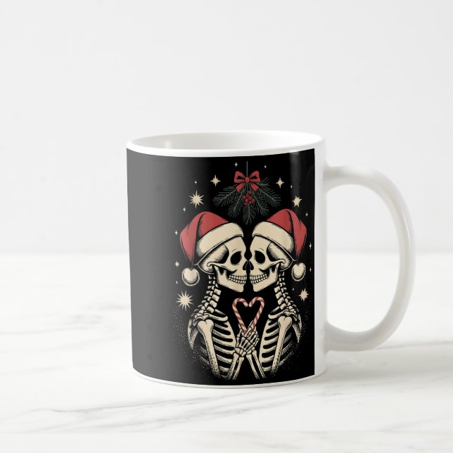 Mug Christmas Matching Gothic Couple Dark Humor Skelet (Droite)