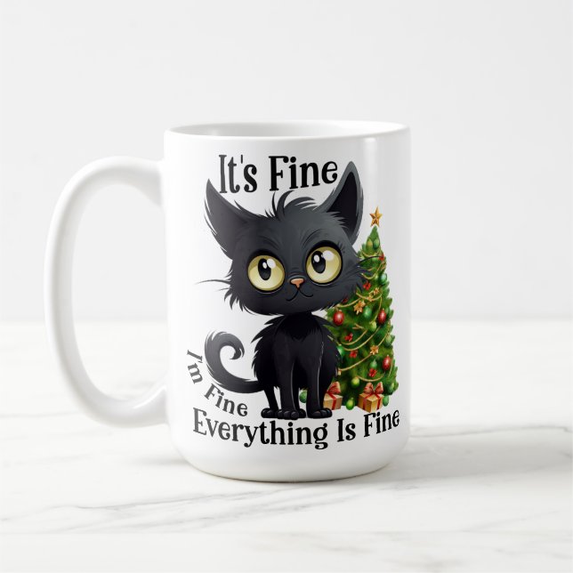 MUG CHRISTMAS NOIR FUNNY ET ARBRE (Gauche)