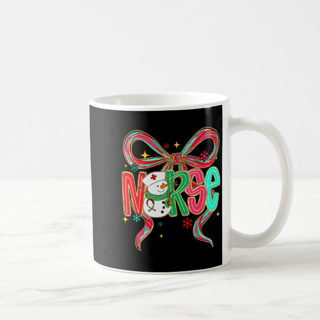 Mug Christmas Nurse Snowman Xmas Pajamas Rn Icu Nicu E (Droite)
