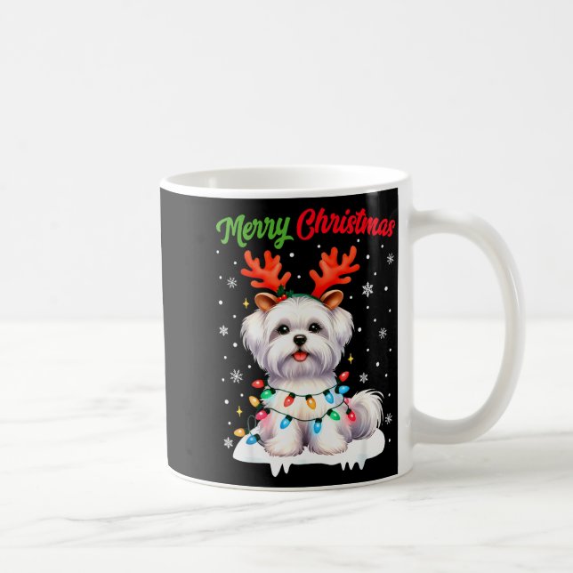 Mug Christmas Pajamas Men Women Kids Maltese Dog Chris (Droite)
