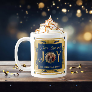 Mug Christmas Peace Love and Joy Photo de famille
