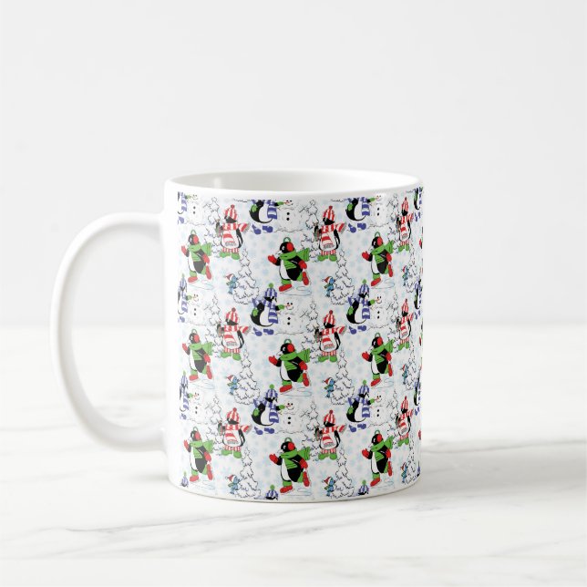 Mug Christmas penguin ice skating (Gauche)