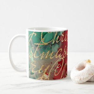Mug Christmas Reds Greens Golds 11 oz.