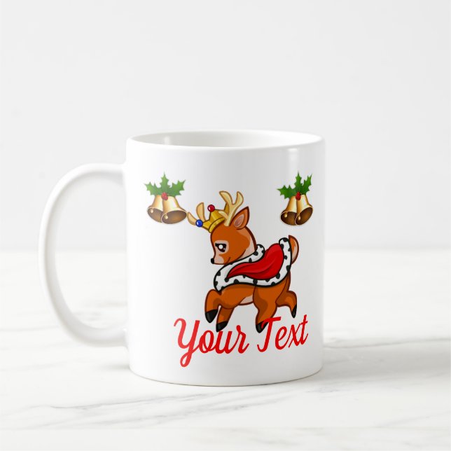 Mug Christmas Reindeer, Bells & Ivy (Gauche)