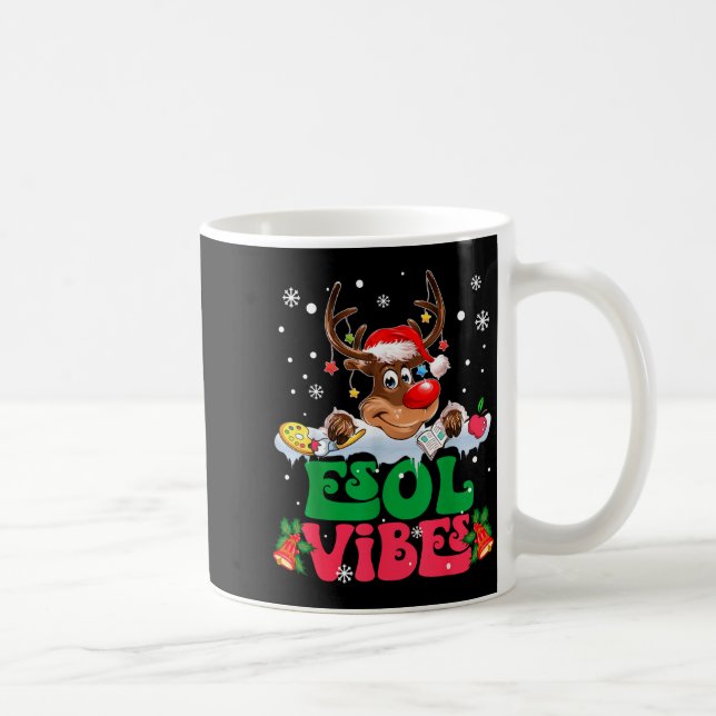 Mug Christmas Reindeer Santa Esol Vibes Funny Teacher  (Droite)