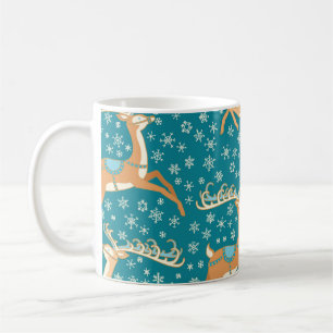 Mug Christmas Reindeer : Vintage Motif sans couture.