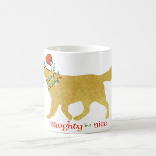 Mug Christmas Retriever Naughty, mais Nice vacances