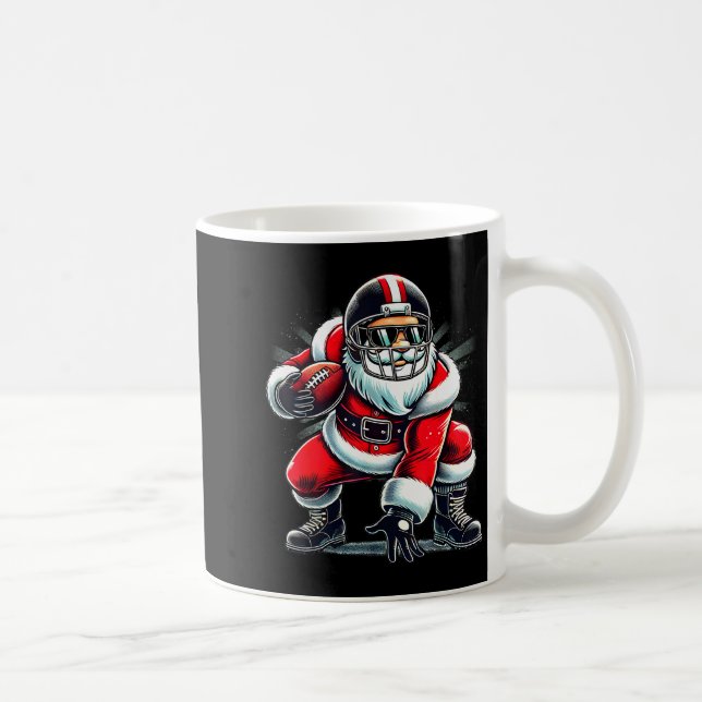 Mug Christmas Santa Claus Football Lineman Quarterback (Droite)
