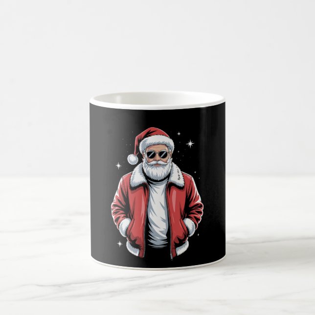 Mug Christmas Santa Sunglasses Leather Jacket Bomber (Centre)