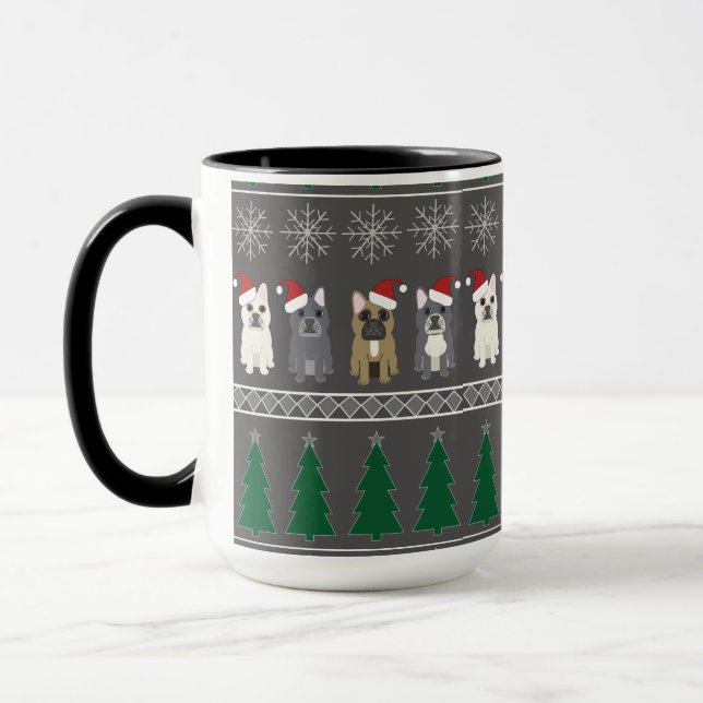 Mug Christmas Snowflakes, Santa Dog, Tree (Gauche)
