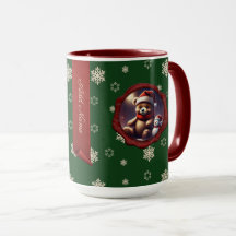 Christmas Teddy Friend Bannière personnalisée Vert