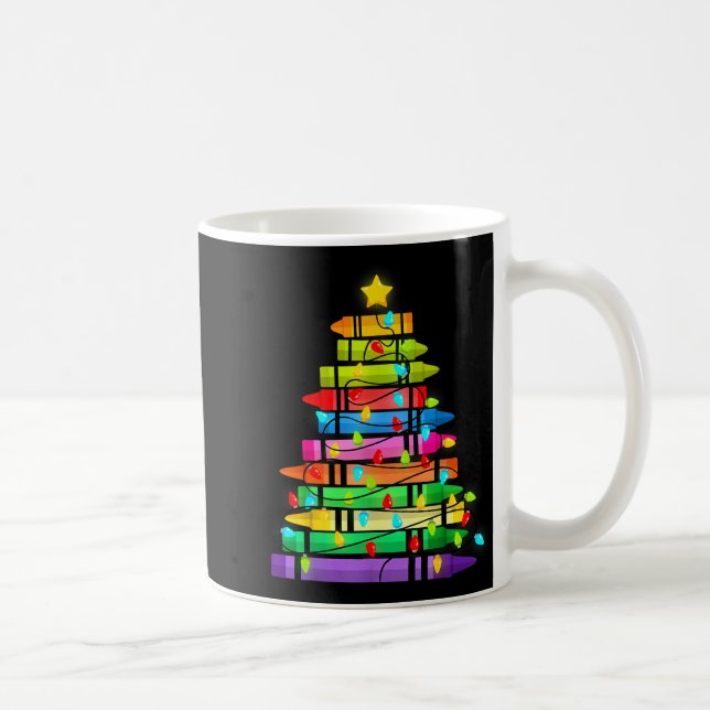 Mug Christmas Tree Made Of Crayons School Teacher Life (Droite)