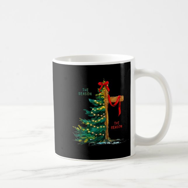 Mug Christmas Tree The Season Jesus Cross Faith Holida (Droite)