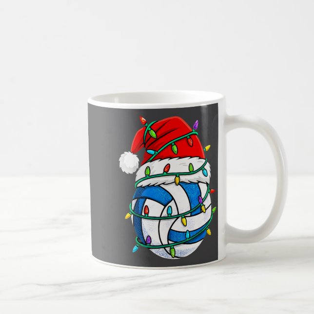 Mug Christmas Volleyball Santa Hat Lights Srts Xmas Pa (Droite)