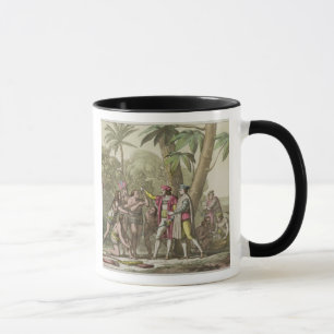 Mug Christophe Colomb (1451-1506) avec Ameri indigène