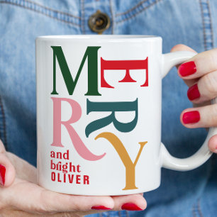 Mug Chritsmas vintages colorés à merisier privilégier 