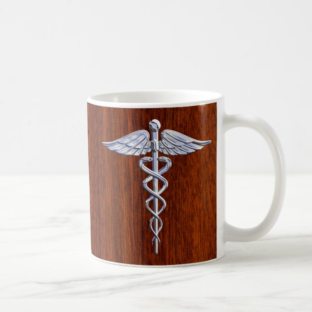 Mug Chrome comme le symbole médical Caducée Décor en a (Droite)