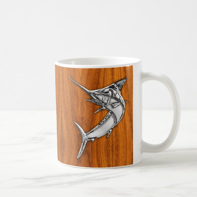 Mug Chrome Comme Marlin sur Décor en bois de teck Grai (Droite)