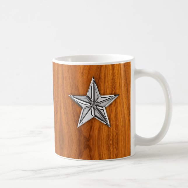 Mug Chrome d'argent comme étoile nautique sur la plaqu (Droite)