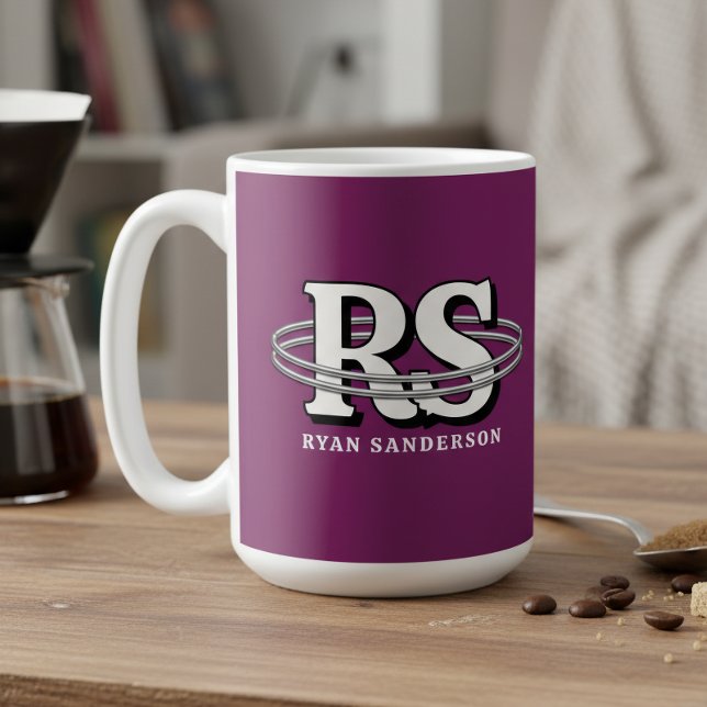 Mug Chrome Orbite Monogramme Initiales Toute Couleur I (Créateur téléchargé)