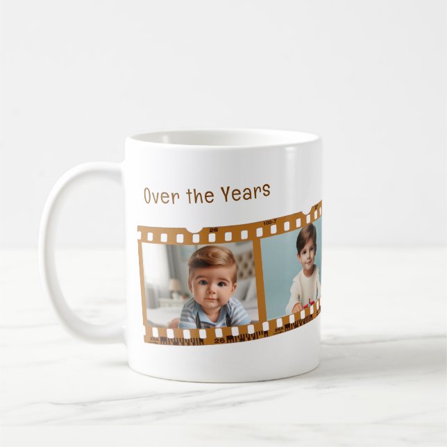 Mug Chronologie personnalisée d'une bande de film anci (Gauche)