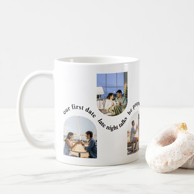 Mug Chronologie photo personnalisée - Cadeau Mariage p (Créateur téléchargé)