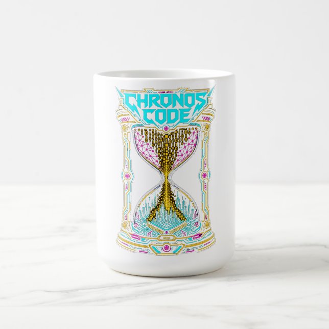 Mug Chronos Code Sablier Cyberpunk Graphique T-Shirt H (Centre)