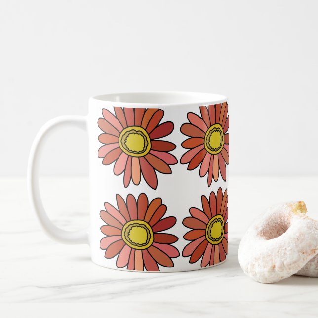 Mug Chrysanthème Fleur Florale Chrysanthème (Avec donut)