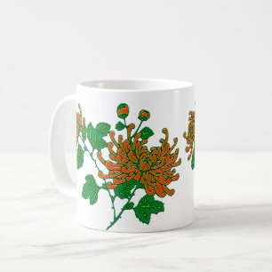 Mug Chrysanthèmes chinois Spider en Mandarin Orange