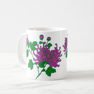 Mug Chrysanthèmes de l'araignée chinoise en Amethyst v