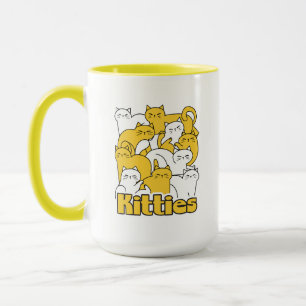 Mug Chubby Kitties Design - Cat Art adorable