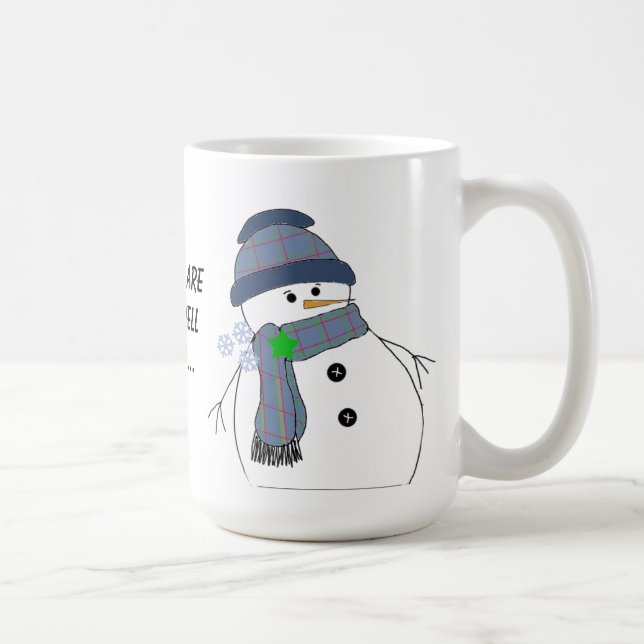 Mug Chubby Snowman avec un commentaire (Droite)