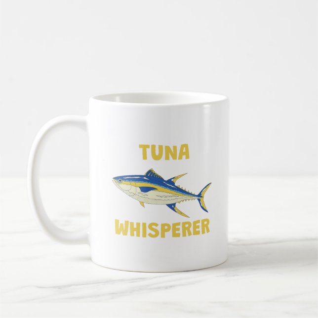 Mug Chuchoteur de thon Pêche drôle (Gauche)