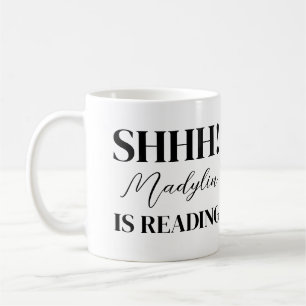 Mug Chut Texte Noir ! Je lis un nom personnalisé