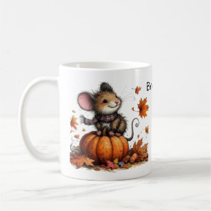 Mug Chute Aesthétique Mouse mignonne avec Citrouille e